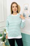 159306 Cizgili B Yaka Sweatshirt